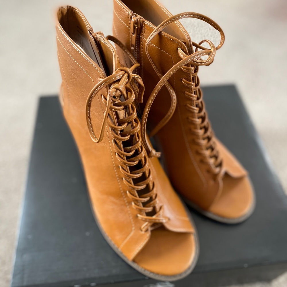 Lace Up Wedge Heels